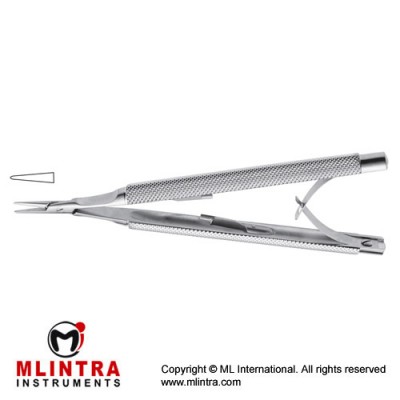 Castroviejo Micro Needle Holder Straight - With Lock Stainless Steel, 13 cm - 5"